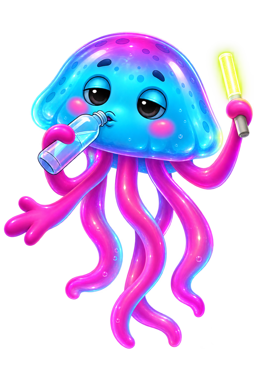 Rori, JellyMed’s blue jellyfish mascot. Choose a reading topic.